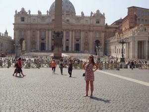 Emily Alcorn, Youngstown State University senior, sang with the Vatican choir this past summer in Vatican City, Italy. Photo courtesy of Emily Alcorn.