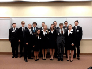 Two teams from YSU’s Moot Court (above) won first and second place at the Nov. 22-23 Midwest Regional Tournament, where 12 universities competed at the tournament. Three teams from YSU will now move on to compete in the January national competition. Photo courtesy of Catie Carney.