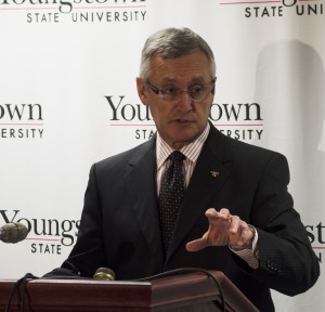 Jim Tressel has accepted the offer to become Youngstown State University's ninth president. His term will begin on July 1. Photo by Graig Graziosi/ The Jambar.