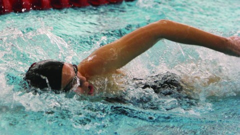 Freshman swimmer Viktoria Orosz could potentially win the Horizon League Championship in the 200-yard freestyle. Her best time was 1:50.01 at the Magnus Invitational back in November 2014. Photo courtesy of YSU Sports Information.