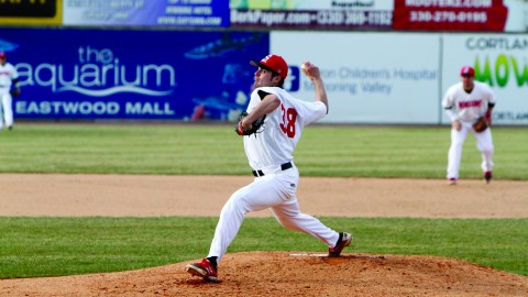 Anthony Konders came in relief in the sixth inning. The combination of Konders, Joe King and Josh Fitch held Pittsburgh to two hits during the final four innings of the Penguins' 8-4 loss. Photo courtesy of YSU Sports Information. 