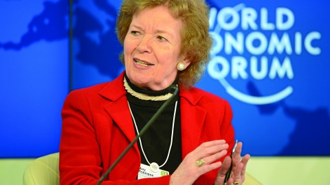 Mary Robinson, the first female president of Ireland, speaks at the 2013 annual meeting of the World Economic Forum in Davos, Switzerland. Robinson will speak at TED Women on May 27-29 about living a goal-oriented life. Photo courtesy of CC By -SA 2.0.