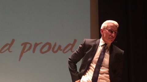 Anderson Cooper at the Skeggs lecture. Photo by Gabby Fellows/ The Jambar.